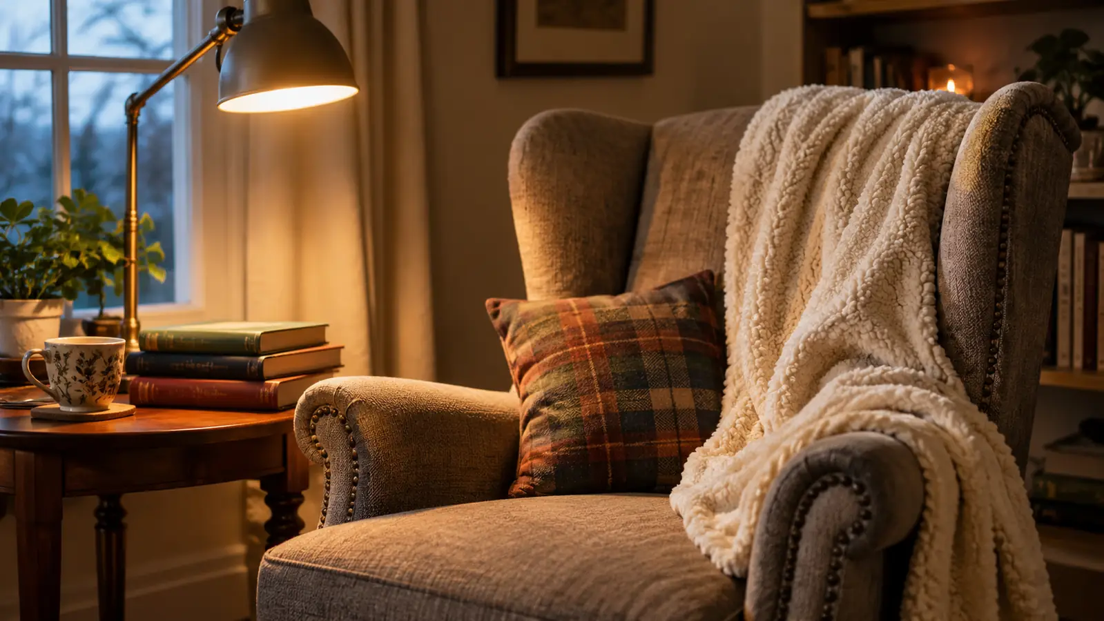 How To Create A Cozy Reading Nook With A Sherpa Throw